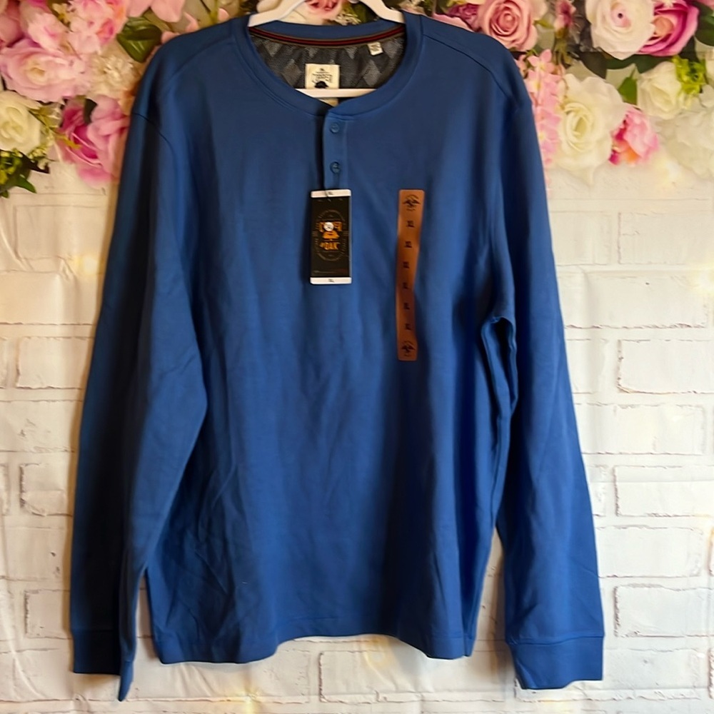 Men’s NWT XL Copper Oak Long Sleeve Button Collar Shirt Atlantic Blue